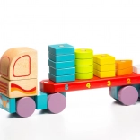 Puzzle din lemn CUBIKA Camion cu forme geometrice