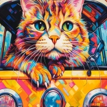 Puzzle 100 piese Cat Bus Travel – CASTORLAND