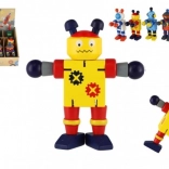 Robot din lemn 12 cm – set 6 variante colorate