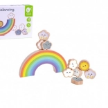 Curcubeu din lemn pentru echilibru cu nori