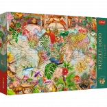Puzzle Trefl Tea Time: Hartă antică a lumii 1000 piese