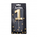 Lumânare de petrecere numărul 1 auriu