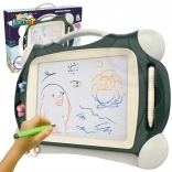 Tăbliță magnetică de desen colorată cu 2 ștampile, culoare verde