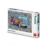 Dino Puzzle Hippies Volkswagen 500 de piese