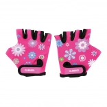Mănuși de protecție pentru copii mici Globber XS, roz, cu model floral