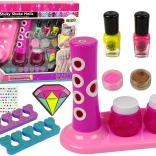 Set de pictura unghii cu distribuitor de glitter și autocolante
