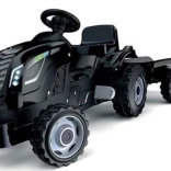 Tractor cu pedale și remorcă - negru