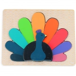 Puzzle de insertie din lemn Păun de la Vilac