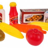 Cărucior de cumpărături pentru copii cu coș albastru și accesorii