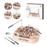 WOOPIE joc de pescuit pentru copii cu placă rotativă, 4 undițe, 50 piese