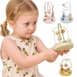 labirint cu mărgele din lemn POLARB pentru dezvoltarea motricității fine