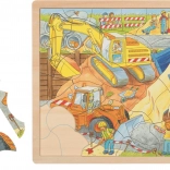 Puzzle din lemn Goki Pe șantier 56 piese