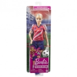 Barbie fotbalistă în tricou roșu