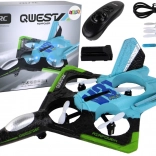 Avion RC de vânătoare cu iluminare LED colorată – albastru