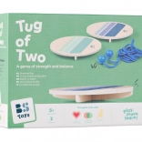 Tragere pe placa de echilibru – joc din lemn pentru 2 jucători