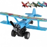 Biplan cu mecanism pull-back 10 × 11 cm, metal/plastic – mix de culori