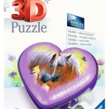 Ravensburger puzzle 3D inimă Cai – casetă de bijuterii 54 piese