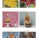 Pictură cu diamante – felicitări 13 × 13 cm (set 2 buc)