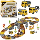 Woopie set de construcție pistă de curse XXL șină electrică – șantier, 174 piese