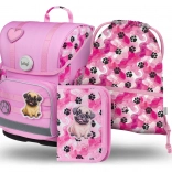 Set de rechizite școlare BAAGL Tlapky: ghiozdan, penar și săculeț