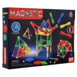 set de construcție magnetică 77 piese plastic/metal