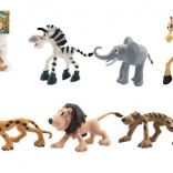 Animale vesele de safari ZOO, set din plastic 6 buc (9–10 cm)