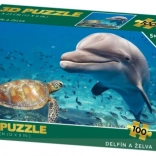 Puzzle 3D - Delfin și țestoasă