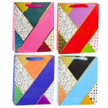 Pungă cadou din hârtie cu modele geometrice 32 × 26 × 12 cm