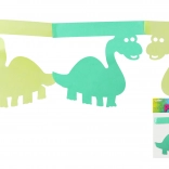 Ghirlandă de hârtie verde cu dinozauri 3 m