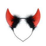 Bentiță cu coarne de diavol și pene negre