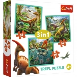 Puzzle 3în1 – Lumea uimitoare a dinozaurilor TREFL