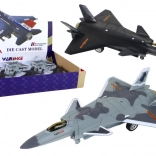 Model de avion cu tracțiune prin frecare în negru și gri