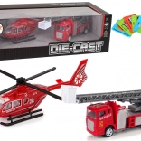 Set de jucării Mașini de pompieri și elicopter