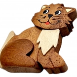 Magnet din lemn – pisică (lucrat manual din lemnuri naturale)