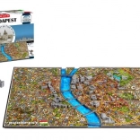 Puzzle 4D Budapesta – hartă istorică și machetă 3D a orașului