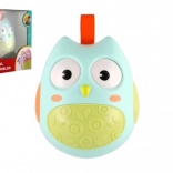 Bufniță din plastic legănătoare cu sunet 11cm pentru copii de la 6 luni
