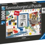 Puzzle Ravensburger Desene clasice Eames scaune 1000 piese
