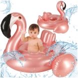 Șezlong circular gonflabil pentru copii cu scăunel flamingo 60 cm