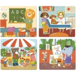 Vilac puzzle din lemn Profesiile 4 în 1