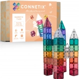 Connetix Pastel Square Pack set de construcție magnetică, 40 piese