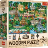 Puzzle din lemn Locuri faimoase din Franța 1000 de piese