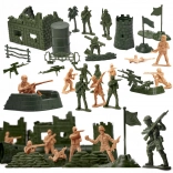 Set de soldăței din plastic și bază militară 114 piese