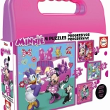 Puzzle în servietă Minnie și Daisy 4v1