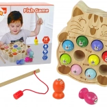 Joc din lemn pescuit magnetic cu pisică
