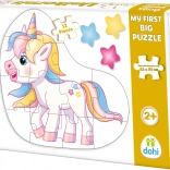 Puzzle de podea conturate unicorn, 12 piese