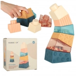 Turnul senzorial Montessori din cuburi de construcție