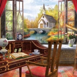 Puzzle ART PUZZLE Vedere din birou 500 de piese