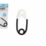 Zornă pentru copii în formă de ac, din plastic alb-negru