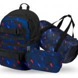 set BAAGL rucsac, penar si geanta sport Skate Indigo