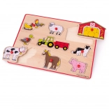 Puzzle de inserție Ferma Bigjigs Toys